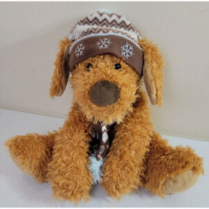 Hugfun Colby Shaggy Brown‎ Puppy Dog Cute Cuddle Plush Stuffed Animal Toy 13"